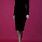 Trocadero Long Sleeve Velvet Pencil Dress 