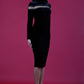 Trocadero Long Sleeve Velvet Pencil Dress 