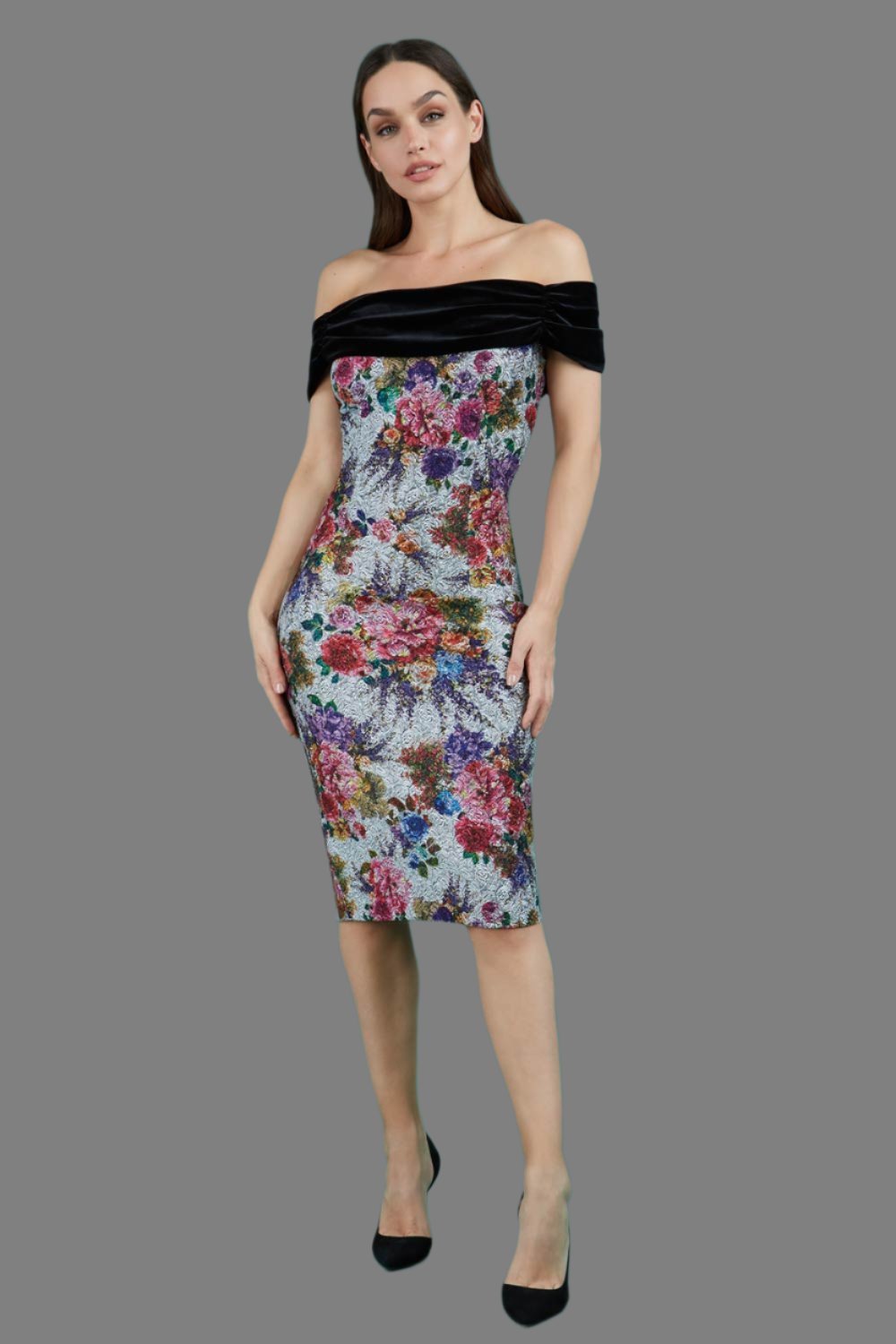 Verdana Matilda Jacquard Dress in Silver Matilda Jacquard – Diva Catwalk, image 5